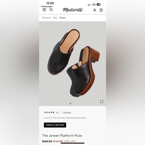 Madewell Janeen Platform Mule-size 8